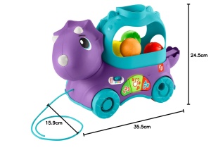 Dinozaur interactiv Fisher-Price Triceratops cu 4 mingi, sunete si lumini - Img 7
