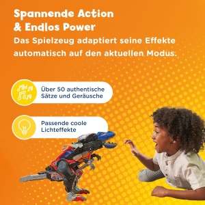 Dinozaur Transformabil VTech Switch and Go Dinos Super-T-Rex 3-in-1 cu LCD si Sunete - Img 6