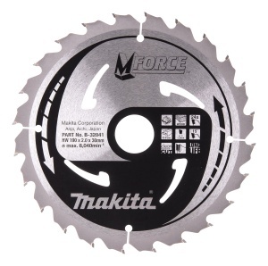Disc Saw Makita B-32041 MForce, 190 mm, 24 dinti, pentru lemn