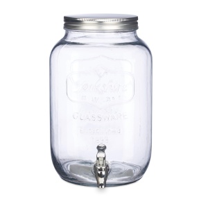 Dispenser de bauturi Relaxdays 8L, sticla, design retro, cu robinet - Img 9