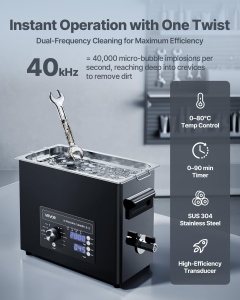 Dispozitiv de Curatare cu Ultrasunete VEVOR 6L, 40kHz, Inox - Img 2
