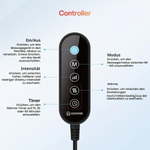 Dispozitiv de masaj pentru picioare COMFIER, 2-in-1, cu caldura, 8 noduri de masaj - Img 6