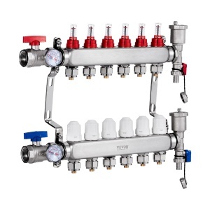 Distribuitor de incalzire VEVOR 6 circuite, din otel inoxidabil, 5 Lmin - Img 9
