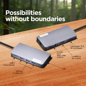Docking Station Lenovo 150 USB-C, conectivitate rapida, compatibilitate universala - Img 4