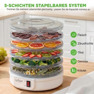 Dorrator Nutrichef 5 Rafturi, 600W, BPA-free, Alb - Img 5