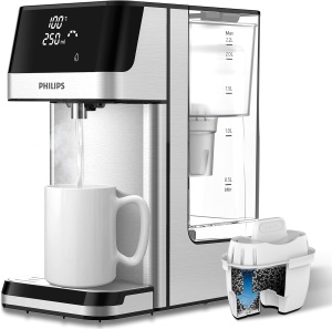 Dozator de apa calda filtrata Philips Station 6 presetari de temperatura Ecranul tactil reduce clorul, calcarul, metalele grele, microplasticele si PFOA Capacitate de 2,2 litri - Img 1