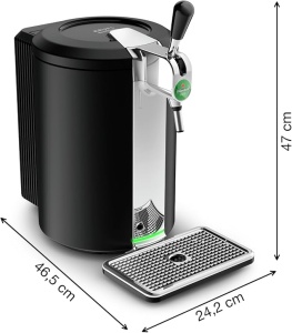 Dozator de bere Krups Beertender, butoi de 5 litri, indicator luminos, temperatură și spumă perfecte, bere proaspătă, instalare ușoară, negru - Img 3