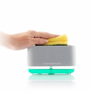 Dozator sapun 2-in-1 InnovaGoods Pushoap 330 ml Compact VerdeGri - Img 4