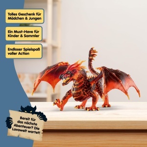 Dragon de Lava Schleich ELDRADOR 70138, 20 x 14 x 15 cm, cu aripi mobile - Img 8