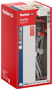 Dublu cuie fischer DuoTec 10 S PH, 25 bucati, pentru gips-carton si lemn