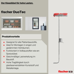 Dublu diblu fischer DUOTEC 12 pentru gips-carton si gips-fibra, 10 bucati - Img 5