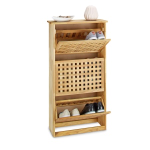 Dulap pentru pantofi Relaxdays, din nuc, 6 perechi, cu mecanism de inclinare