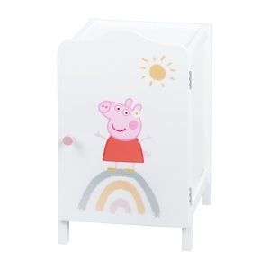 Dulap pentru papusi Peppa Pig, din lemn, 52x31x25 cm, alb - Img 6