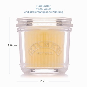 Dulap pentru unt Kilner, 200 ml, din sticla, cu capac rezistent la apa - Img 2