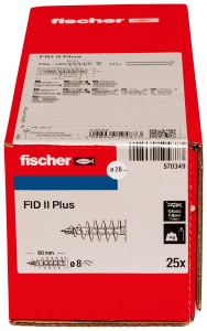 Dulie pentru izolatii Fischer FID II Plus, 80 mm, 25 bucati, din plastic - Img 2