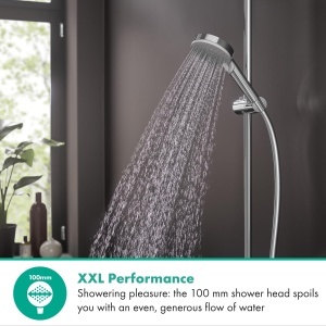 Dus cu doua tipuri de jet hansgrohe Vernis Blend, 100 mm, crom, EcoSmart - Img 3