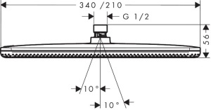 Dus cu efect de ploaie hansgrohe Raindance Alive Q, 340x210 mm, Mattschwarz - Img 4