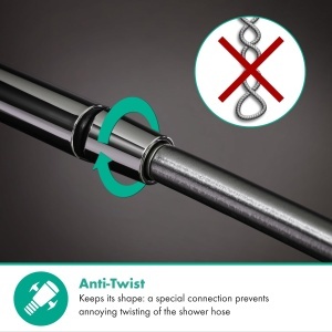 Dus cu flexibiltate hansgrohe Isiflex 1,60 m, crom, cu protectie impotriva rasucirii - Img 4