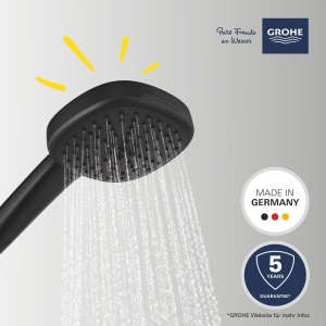Dus cu mana GROHE Vitalio Comfort 110 QuickFix Mat Negru 2 tipuri de jet Sistem Anticalcar - Img 2