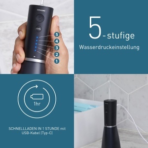 Dus cu ultrasunete Panasonic EW-DJ86, capacitate 200 ml, 5 nivele de presiune, negru - Img 5