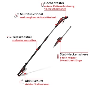 Einhell GP-HC 185020 Li T BL-Solo Multifunctional 2-in-1 Motor Brushless Telesopic - Img 4
