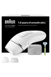 Epilator Braun Silk-expert Pro 3, semi-definitiv, albsilver, 2 capete - Img 1