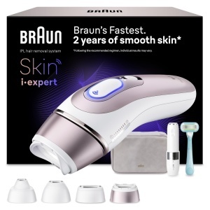 Epilator cu lumina pulsata Braun Skin iExpert PL7432, 3 capete