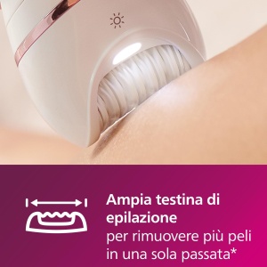 Epilator Philips seria 8000, epilator umed si uscat fara fir pentru picioare si corp, dispozitiv de indepartare a parului, cu 8 accesorii, aparat de ras, aparat de tuns par lung si dispozitiv de exfoliere corporala, (BRE735/00) - Img 3
