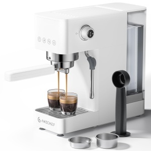 Espressor cafea AMZCHEF 20 Bar, 1350W, 1.5L, Alb