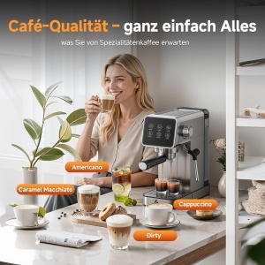 Espressor cafea AMZCHEF cu 20 Bar, 1350W, cu touchscreen LED si spumator de lapte - Img 8