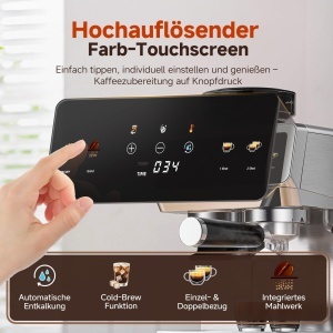 Espressor cafea AMZCHEF cu rasnita integrata, 20 Bar, inox - Img 5