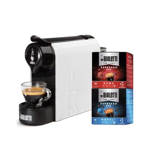 Espressor cafea Bialetti Gioia, 0.5L, 20 bar, alb, cu 32 capsule