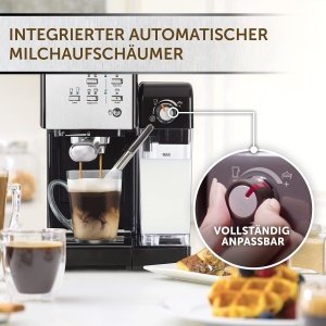 Espressor cafea Breville Prima Latte II, 19-bar, argintiu, cu spumator de lapte - Img 6