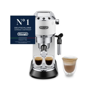 Espressor cafea DeLonghi Dedica EC 685.W, 15 bar, alb, cu spumator de lapte