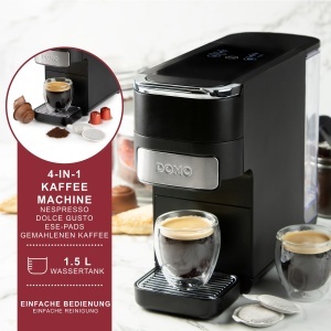 Espressor cafea DOMO DO748K 4-in-1, 1.5L, Touch, pentru Nespresso si Dolce Gusto - Img 2