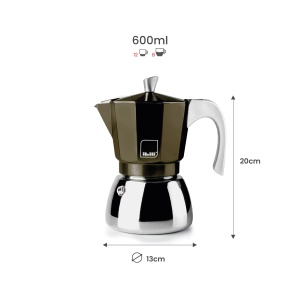 Espressor cafea IBILI Elba, 12 cesti, 600 ml, aluminiu si inox - Img 2