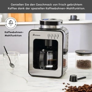 Espressor cafea Karaca Grindmaestro, 0,56L, 600W, Inox - Img 3