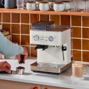 Espressor cafea KitchenAid 5KES6551, 15-bar, alb, cu rasnita integrata - Img 6