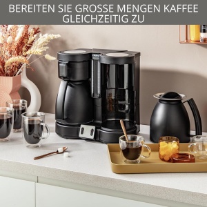 Espressor cafea KRUPS Duothek KT8501, 2 cani, 16 cesti, negru - Img 2