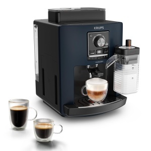 Espressor cafea Krups Harmony Milk EA5094E0, 5 specialitati, compact, albastru