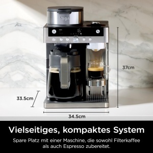 Espressor cafea Ninja Prestige CFN802EU, 2-in-1, 1.8 L, cu spumator de lapte, negru - Img 8