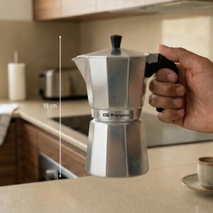 Espressor cafea Orbegozo KF 600, capacitate 6 cesti, din aluminiu, ergonomie avansata - Img 4