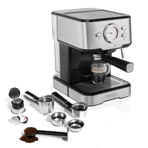 Espressor cafea Princess 249412, 1100 Watt, 1.5 Litri, cu spumator de lapte