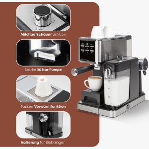 Espressor cafea ProfiCook PC-ES 1266, 20 bar, 1.2L, cu sistem de spumare - Img 6