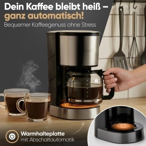 Espressor cafea ProfiCook PC KA 1330, 12-14 cesti, 800W, inox - Img 5