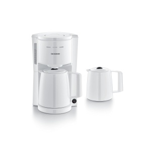 Espressor cafea Severin KA 9309, 1 L, 1000 W, alb, cu 2 termokanne