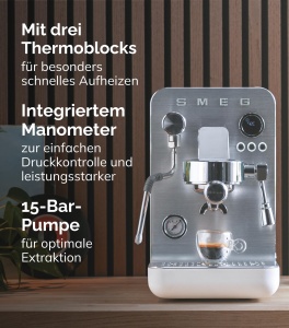 Espressor cafea Smeg MiniPro EMC02BLMEU, 1700W, 1.7L, Negru Mat - Img 3