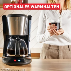 Espressor cafea Tefal Subito CM5S1DE0, 1,25 l, NegruInox, Filtru permanent - Img 3