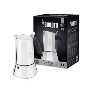Espressor italian Bialetti Venus Induction din inox 4 cesti argintiu