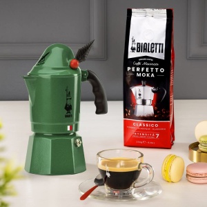 Espressor manual Bialetti Alpina 3 cesti 130 ml aluminiu verde - Img 2